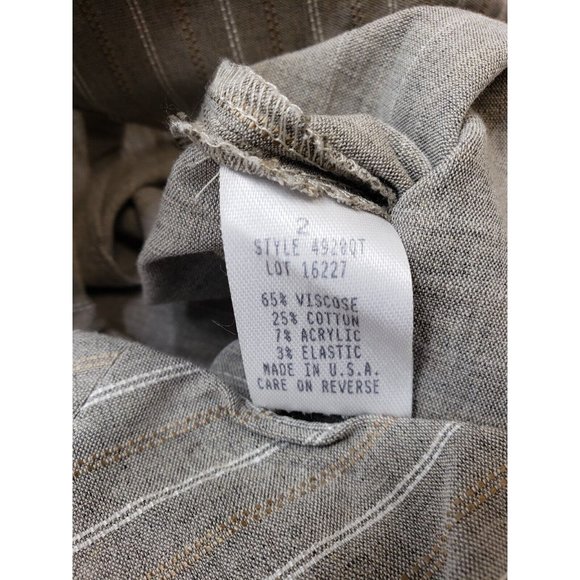 Donna Degnan Womens Pants Tapered Leg Stretch Waist Unlined Striped Grey Size 2 - Picture 5 of 8